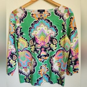 Chaps lightweight paisley sweater size large